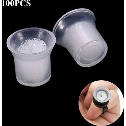 100Pcs Microblading Pigment Glue Rings Tattoo Ink Holder For Semi Permanent Makeup Tools for Semi Permanent Tattoo Cups