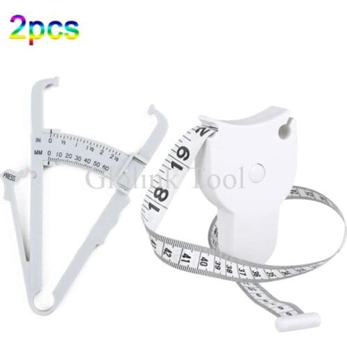 2PCS/LOT High Qulaity PVC Body Fat Caliper Mass Monitors Measuring Tape Tester Fitness Lose Weight Muscle New 2018