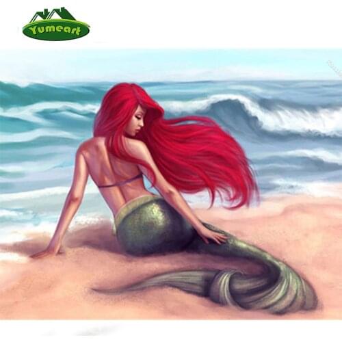 2016 New Arrival Square Diy Diamond Painting Cross Stitch Kit Set Full Square Embroidery Rhinestone Home Decor Cartoon Mermaid