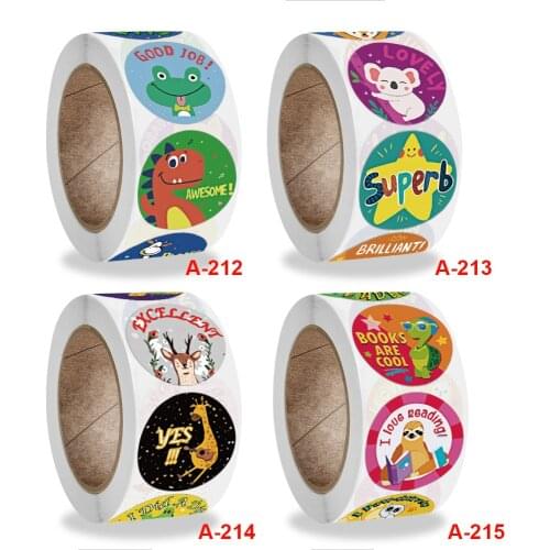 500pcs/roll Cute Cartoon Animal Kids Reward Stickers Thank You diy Scrapbooking for Handmade Gift Labels Kids Sticker