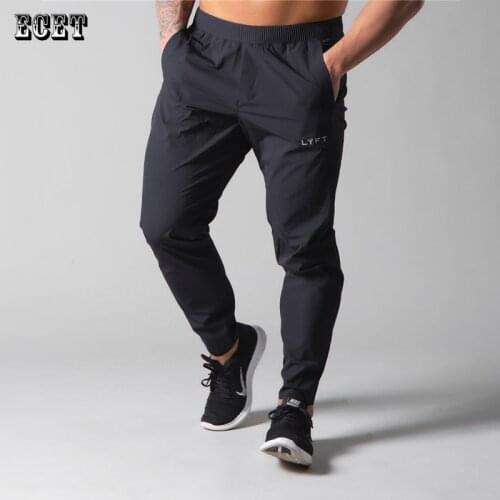 Black mens trousers summer new slim casual pants quick-drying fitness sports pants jogger streetwear fashion trousers