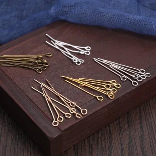 400pcs Mixed Metal Color Eye Head Pins Needles Beads Supplies for Jewelry Making Accessories Earring Findings Diy 20 30 40mm