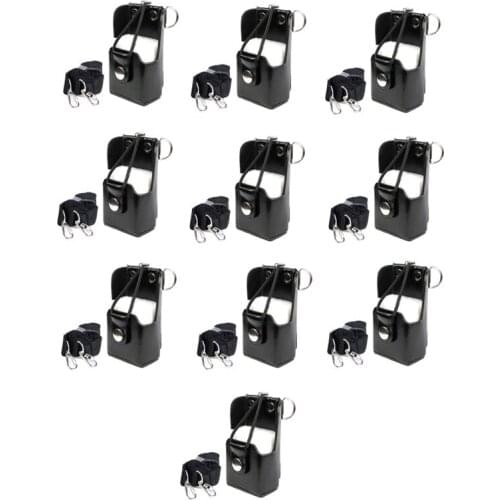 Lot 10PCS Black Hard Artificial Leather Case Holster Belt Clip for Motorola GP328 Plus GP328Plus GP388 GP344 GP638+ Radio
