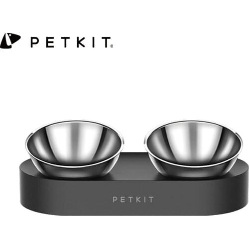 Double Cat Bowls 15 Degree Feeder Adjustable Pet Food Bowl Water Cup For Ppets Feeding Stainless Steel Nano