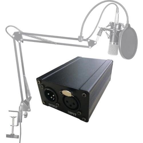 48V USB Phantom Power Supply for Microphone Professional Vocal Recording Mic Built-in 2200mAh Battery