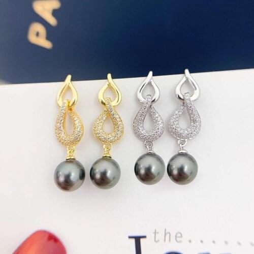 Wholesale HOT 925 Sterling Silver Stud Earrings Findings Settings Base Mountings Parts Mounts for Pearls Agate Coral Beads