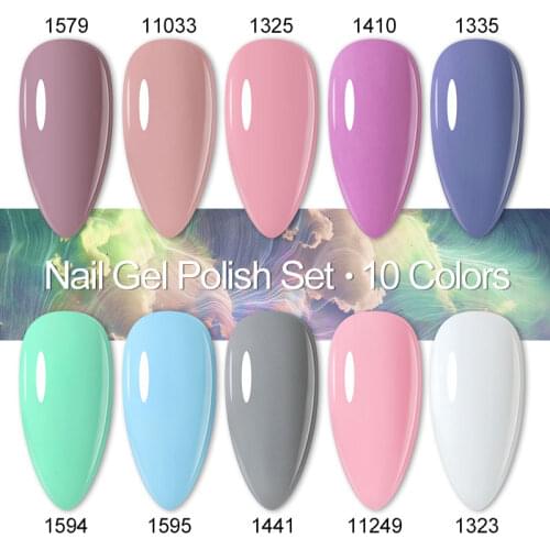 Clou Beaute 10pcs Gel Polish Hybrid Varnish Manicure Set Cosmetics Nail Art vernis semi permanent Organic UVLED Nail Gel Varnish