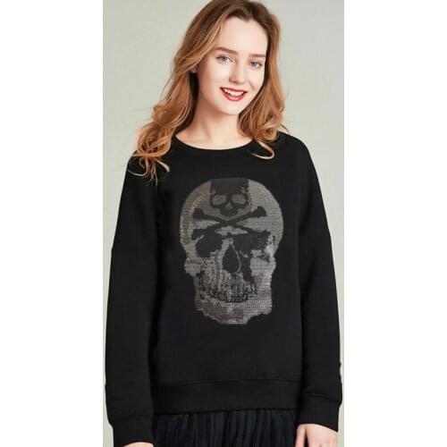 Hot drill Women sweatshirt Solid O-neck long Sleeves Women Casual winter Lady Fashion hoody