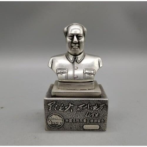 China White copper Chairman Mao Zedong Statue home Decoration metal handicraft Small ornaments