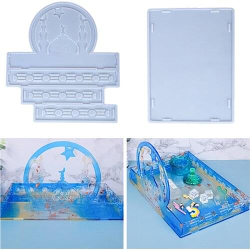 Christmas Castle Storage Box Epoxy Resin Mold Makeup Cosmetic Display Tray Silicone Mould DIY Crafts Jewelry Holder Decorations