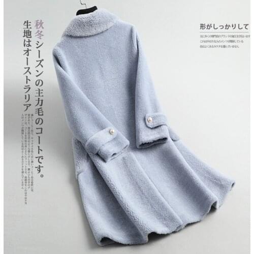 New Real Fur 2020 Coat Women Autumn Winter Sheep Shearing Wool Jacket Korean Long Womens Jackets and Coats Y099 KJ4052