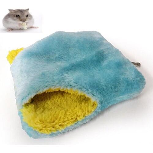 Hot Soft Fleece Fleece Small Pet Beds Winter Warm Pet Heated Mat Hamster Tunnel Double Hole Sleeping Bag For Cave Bed
