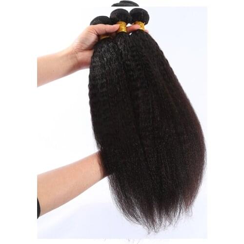 M&H 9A Kinky Straight Bundles 100% Human Hair Weave Bundles Non-Remy Coarse Yaki Straight Hair
