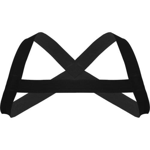 Mens X-Shape Back Elastic Harness Belts Shoulder Chest Muscle Punk Bondage Strap Clubwear Double Shoulders Fashion Costume Strap