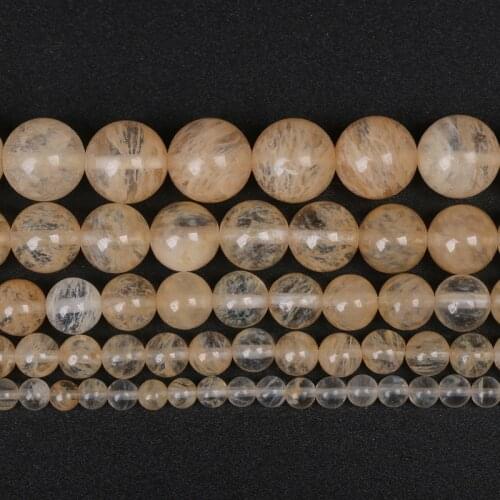 Factory Price Natural Stone Smooth Citrines Quartz Loose Beads 16" Strand 6 8 10 12 MM Pick Size For Jewelry Making
