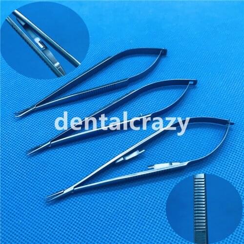 NEW 14cm Titanium Needle Holder with Lock Ophthalmology Instrument Cosmetic Pin Clamp Tweezers Surgery Tools