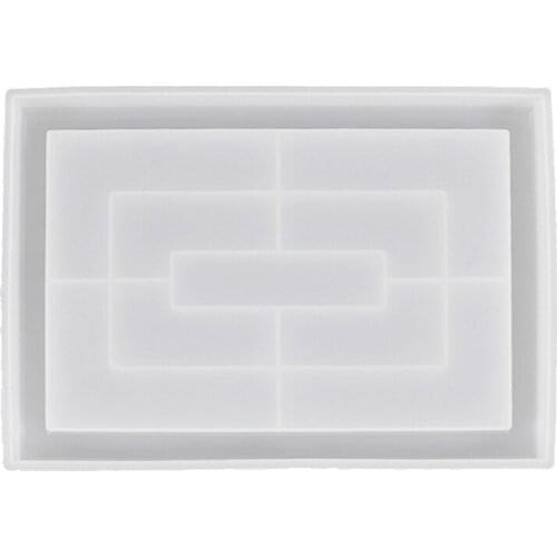 2021 New DIY Rectangle Flower Pot Tray Epoxy Resin Mold Large Plate Dinner Dish Tray Mold