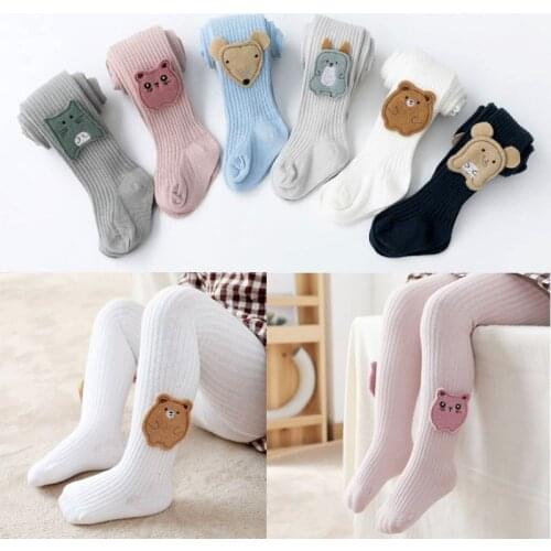 0-6Y Baby Tights Spring Autumn Cotton Tights Baby Girl Stockings Pantyhorse Knitted Infant Knitted Collant Tights