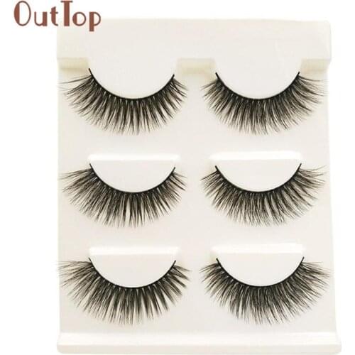 OutTop Makeup New Eyelash 3D Natural Long Fake Eye Lashes Handmade Thick False Eyelashes Black Women makeup tools 2018 18mar5