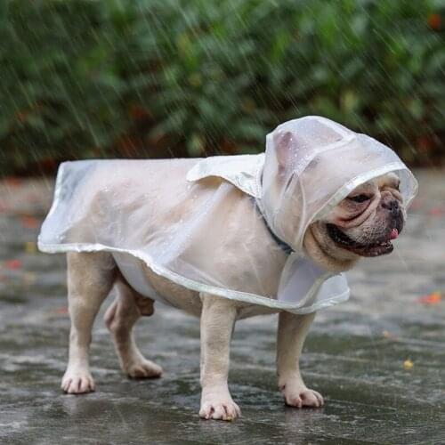 Transparent Dog Raincoat With Hood Adjustable Pet Waterproof Clothes Rain Jacket Hooded Rainwear For Small Medium Large Dogs