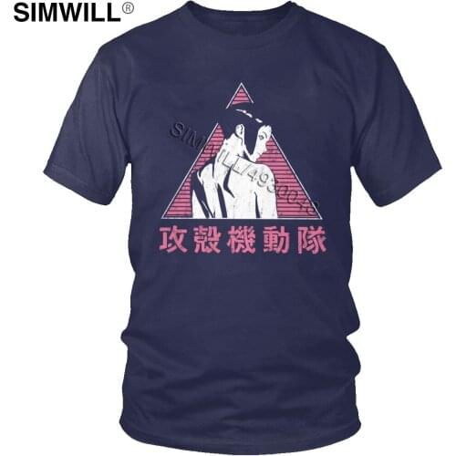 Retro Ghost In The Shell T shirt Men Short Sleeves Cotton T-shirt Manga Motoko Kusanagi Major Japan Gits Anime Tee Tops Merch