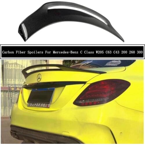 Carbon Fiber Spoilers For Mercedes-Benz C Class W205 C63 C43 C180 C200 C260 C300 2015-2021 Wing Lip Spoiler Car Accessories