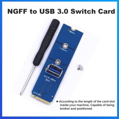High Quality 5Gbps NGFF M.2 to USB 3.0 Card Adapter M2 M Key to USB3.0 Converter For PCIe PCI-E Riser Card Miner Mining Adapter