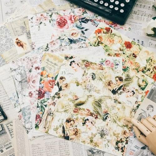 ZFPARTY 24pcs Single-side Printed Background paper creative papercraft art paper handmade scrapbooking kit set books