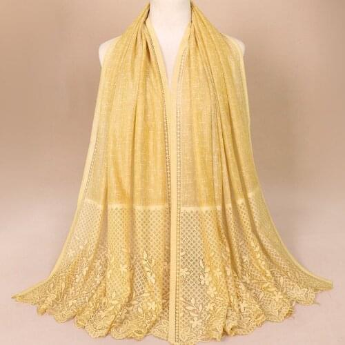 Women New Style Hijab Hollow out Multi Purpose Headscarf Nation Clothes Lace Scarf Muslim Turban Wholesale Islamic Hijabs abaya