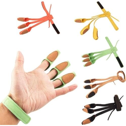 094C Outdoor Shooting Archery Recurve Bow 3 Fingers Protection Glove Traditional Bow Protective Gear Finger Guard
