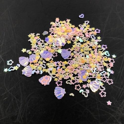 10g/Bag 3-7mm Shell Mix Star Heart Snow Shaped Sequins 3D Nail Craft Paillettes DIY Nails Art Manicure Lentejuelas Accessories