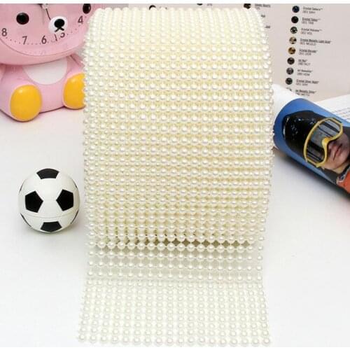 10Yards Pearl Chain Trims Bridal Beaded Appliques Strass Garment Chain For Wedding Dress Crafts Christmas Ornaments Drill