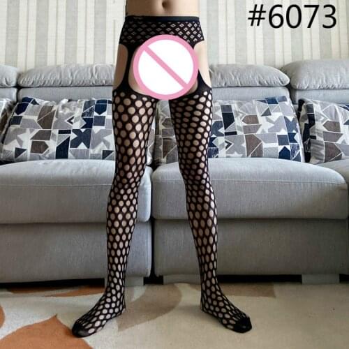 2020 Mens Sexy Pantyhose Fashion Guy Male Underwear Gay Lingerie Fetish Net Stockings Crotchless Black Tights Man Sexy Clothing