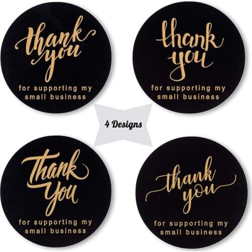 500PCS Gold Foil Thank You for Supporting My Small Business Sticker Adhesive Labels for Business Boutiques Wrapping Supplies
