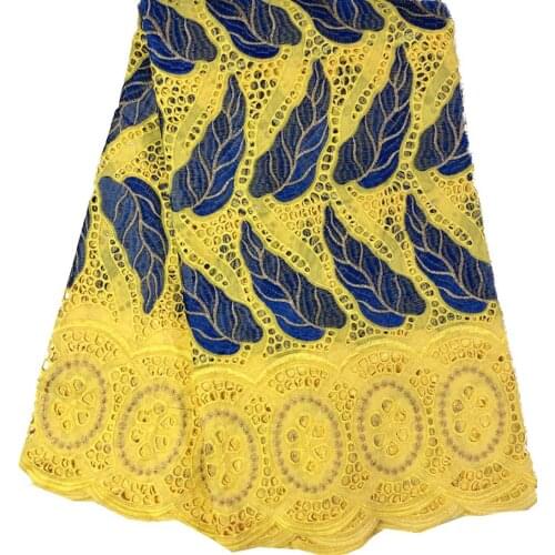 African Lace Fabric 2021 High Quality Lace Pure Cotton Embroidery Nigerian Dry Lace Fabric With Stone For Wedding Dress YPL11963