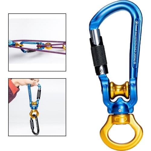 Aluminum Locking Pulley -Lock Carabiner Heavy Duty Outdoor Rappelling