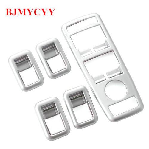 BJMYCYY For Mercedes Benz A B C E GLK Class W176 W246 W204 W212 Car Interior Matt Chrome Door Window Switch panel cover trim