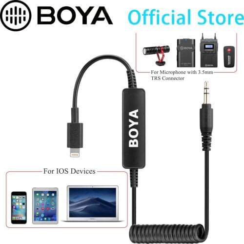 BOYA 35C-L 3.5mm to Lightning Connector Audio Cable for iphone ipad ipod