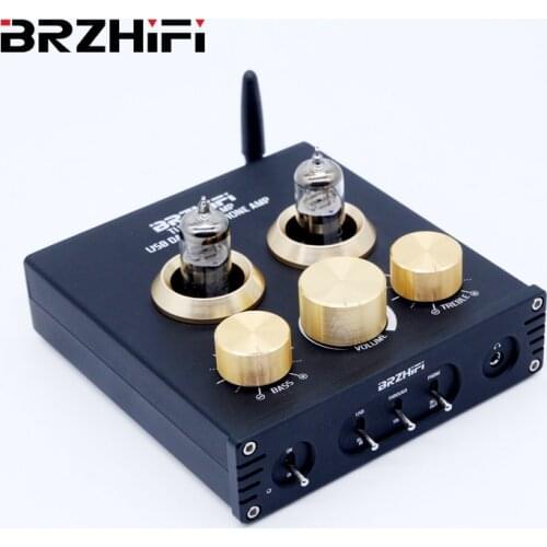 BRZHIFI NEW HiFi BT 5.0 Valve Tube Bass Preamplifier with Stereo Audio Headphone Amplifier