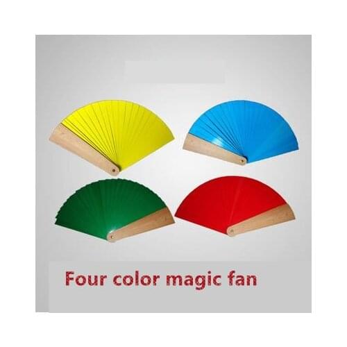 Four Color Fan Magic,Color Changing Fan - Magic Trick,Fun,Mentalism,Illusions,Stage,Classic Magic,Party Trick,Toys