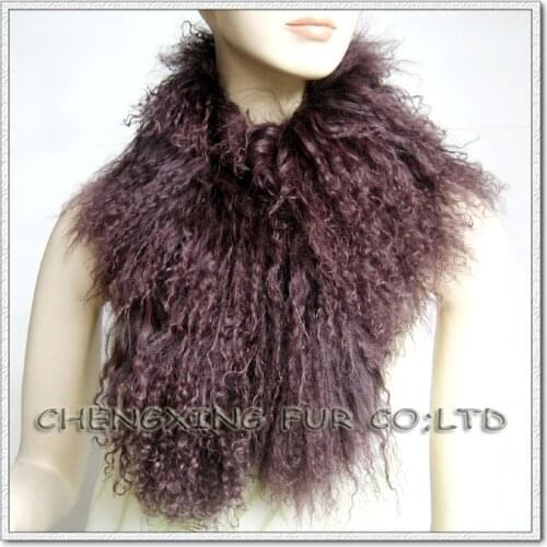 CX-S-88 Women Winter Fashion Design Genuine Mongolian Lamb Fur Warmer Scarf New Product For 2016