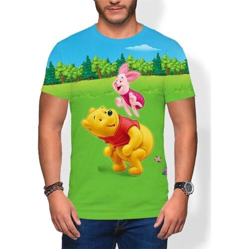 Boy Girl Kids Cartoon Winnie the Pooh T-shrts Summer 3D Printed Casual Men Tee Shirt Cute Fashion Disney Anime Tops