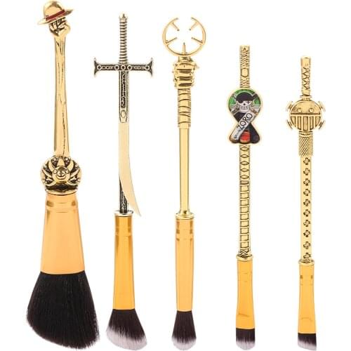 Classic Japan Anime One Piece Makeup Brushes Set Cosplay Luffy Blush Nose Eye Shadow Eyebrow Brush Figures Zoro Ghost Cosmetic