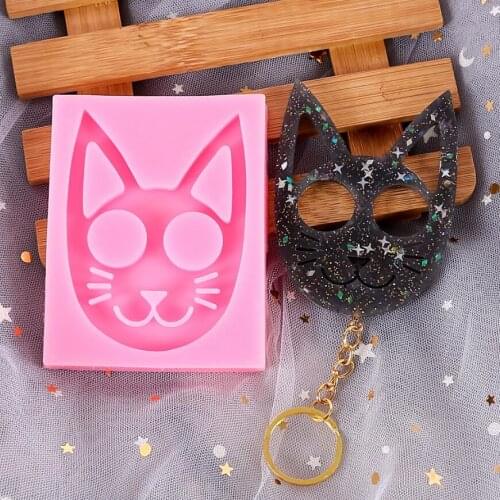 Cat Face Silicone Casting Molds For DIY Resin Keychain Pendant For Defense Jewelry Moulds Uv Epoxy Handmade Craft