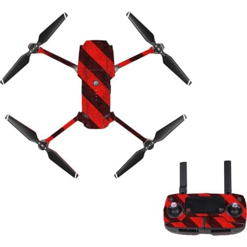 Red And Black Style Decal Skin Sticker For DJI Mavic Pro Drone + Remote Controller + 3 Batteries Protection Film Cover Style 1