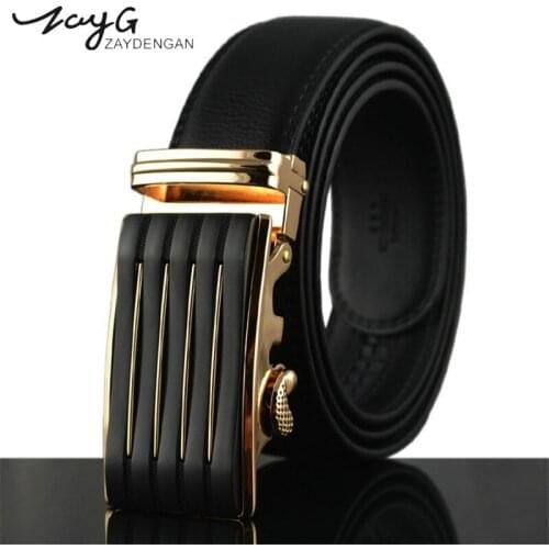ZAYG Men Automatic Alloy Buckle Belt Men High-grade Genuine Leather Luxury Strap Male Casual Belt Man Businessman Buckle Belt