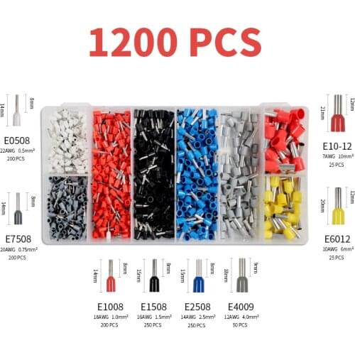 800/1200/1640/1800/1900PCS Wire Ferrules Terminals Kit Wire Assortment Insulated Set for Ferrules Connectors crimping pliers