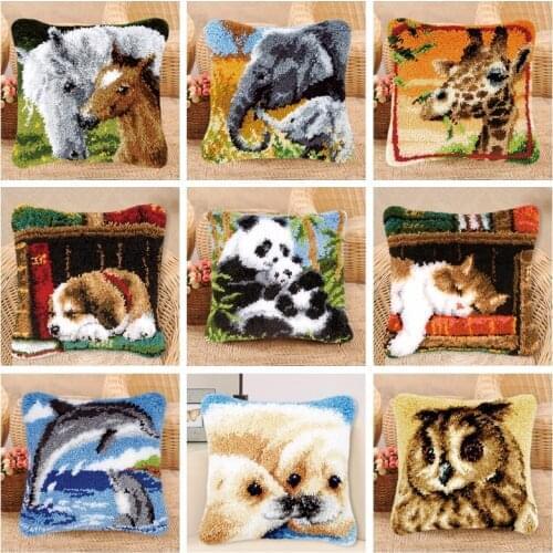 Panda Latch Hook Kits Rug Cartoon Carpet Embroidery Pillow Foamiran For Crafts knooppakket klink haak Smyrna Package Mat Diy