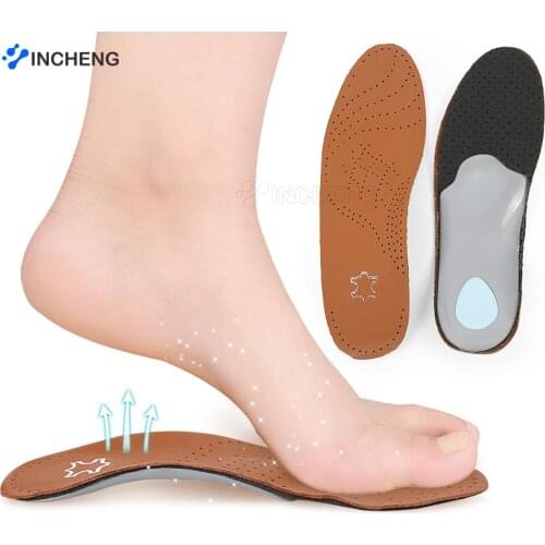 HOT SALE Orthotic Arch Support Sport Shoe Insoles Insert Cushion for Men Women leather Wear-resistant breathable Can be cut