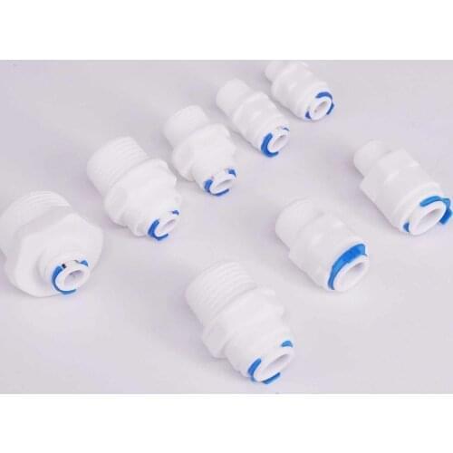 Fit for 1/4" 3/8" OD Tube Qick Fit To BSP Male Connector Fitting Aquarium Reverse Osmosis RO Water Dispenser